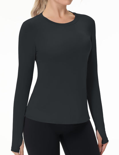 Women's UPF 50+ Sun Protection Long Sleeve Shirt - Athletic Rash Guard with Thumb Holes