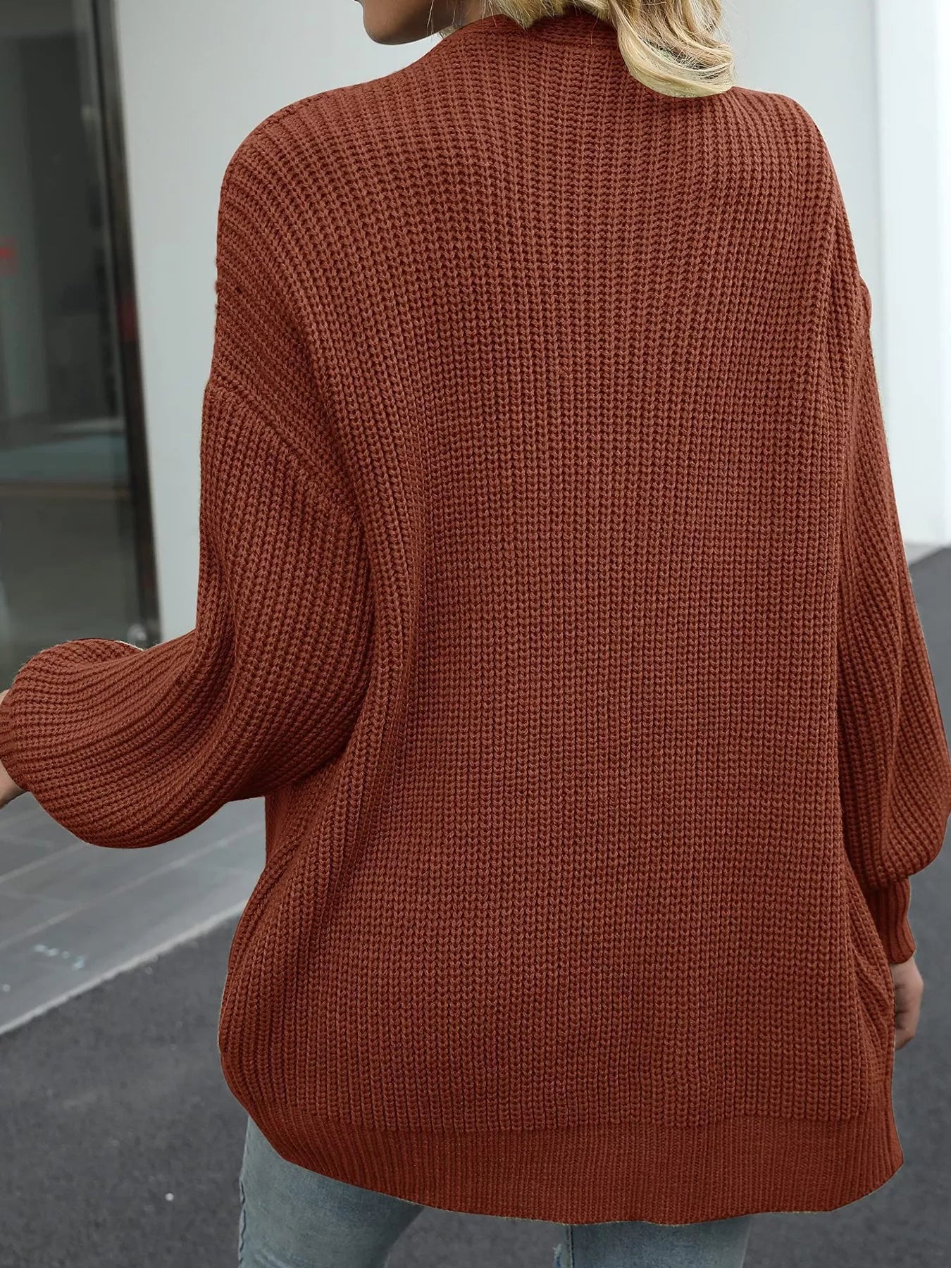 Oversized Chunky Knit Open Front Cardigan