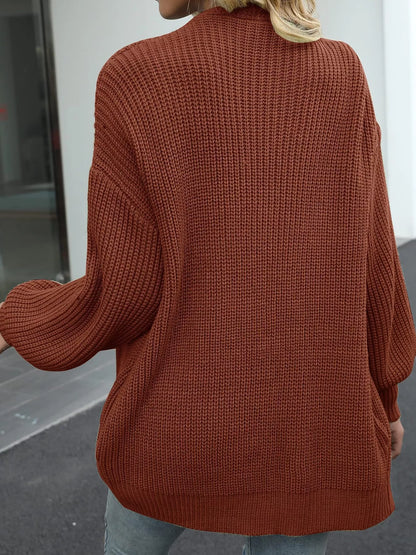 Oversized Chunky Knit Open Front Cardigan
