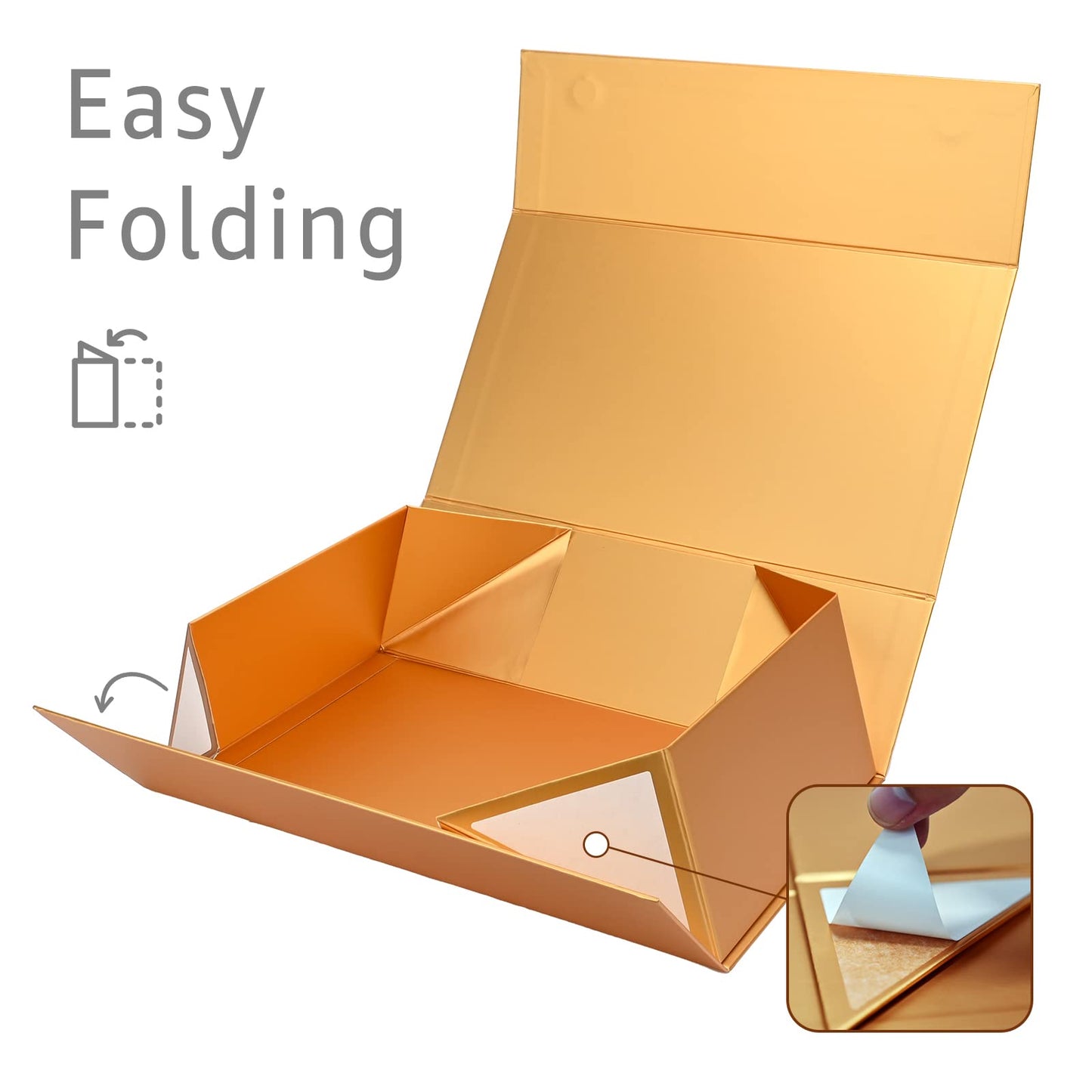 Gift Boxes with Lids 2 Pack - Magnetic Closure with Ribbon, Card, Filler & Sticker