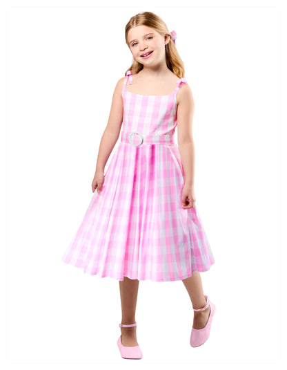 Barbie Perfect Day Costume Dress - Kids Girls Movie Outfit with Belt