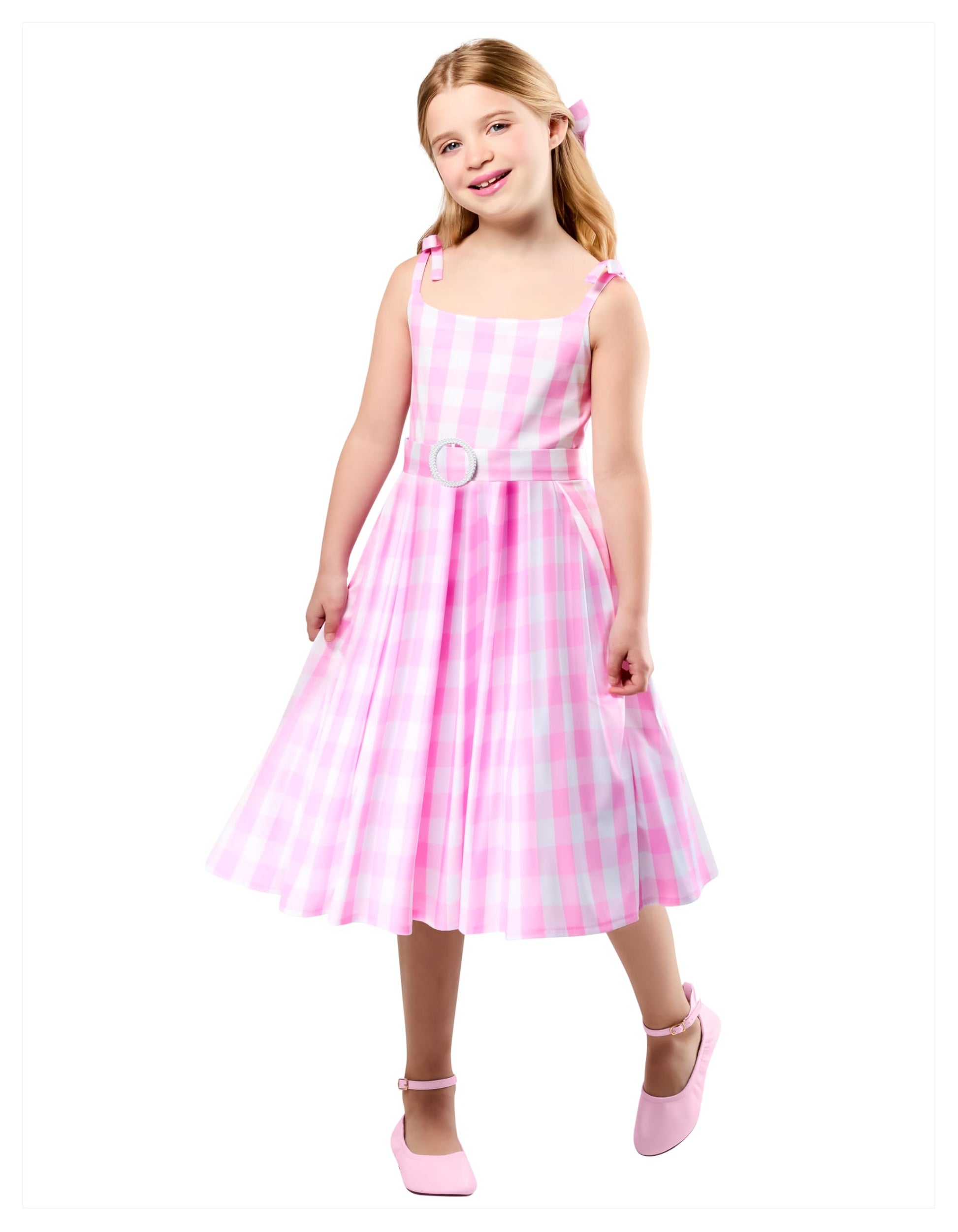 Barbie Perfect Day Costume Dress - Kids Girls Movie Outfit with Belt