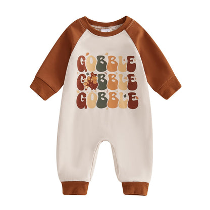 Baby Halloween Pumpkin Patch Romper - Long Sleeve Fall Winter Jumpsuit