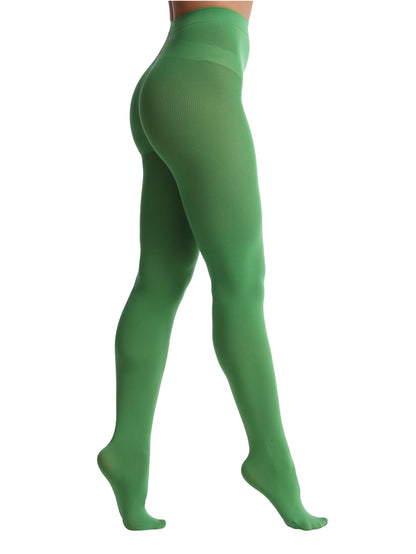 Women's 80 Den Opaque Tights - Soft Microfiber Pantyhose with 3D Stretch Technology Clover Green