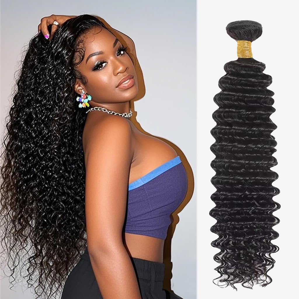 Brazilian Virgin Hair Bundles Deep Wave Human Hair Extensions Deep Wave Bundles