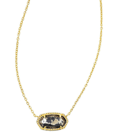Kendra Scott Elisa Pendant Necklace - 14k Gold Plated Delicate Fashion Jewelry for Women GOLD - BLACK PYRITE