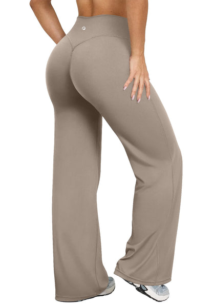 Women's High Waist Yoga Pants - Soft Stretch Straight Leg Bottoms