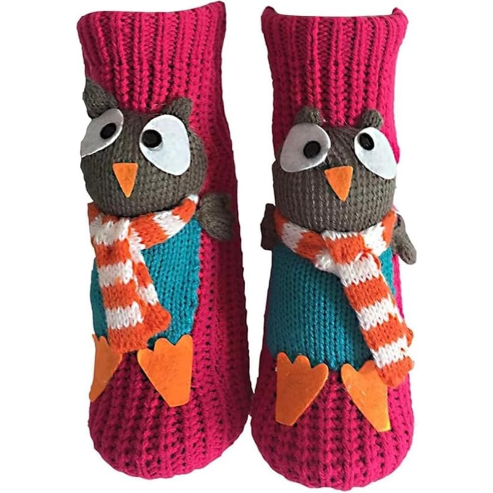 Cute Animal Socks for Women - Plush Long Stocking Socks with 3D Designs K