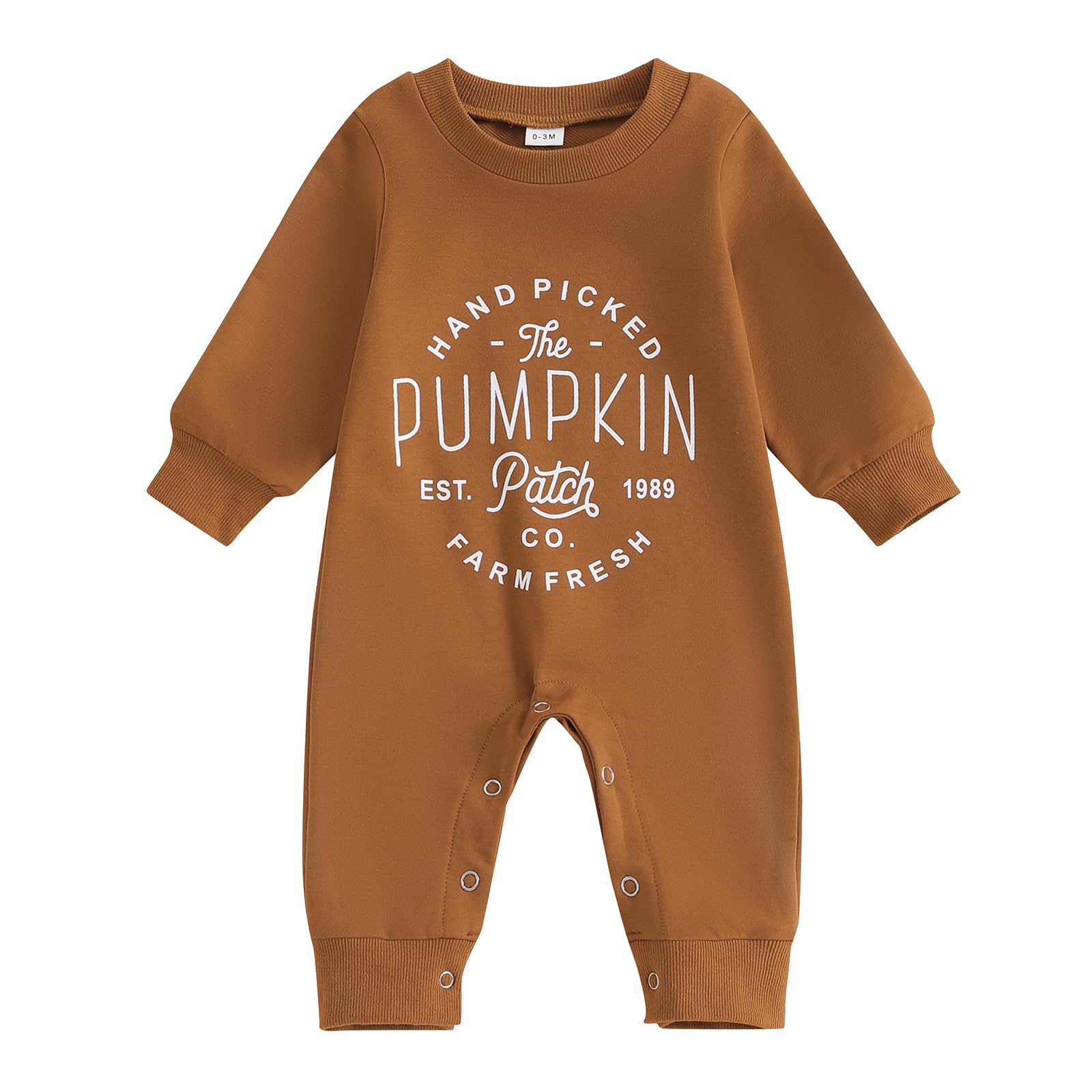 Baby Halloween Pumpkin Patch Romper - Long Sleeve Fall Winter Jumpsuit