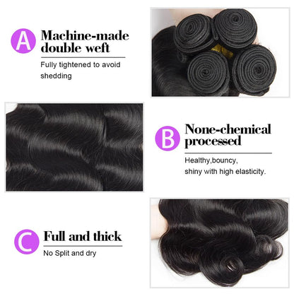 Brazilian Virgin Hair Bundles Deep Wave Human Hair Extensions