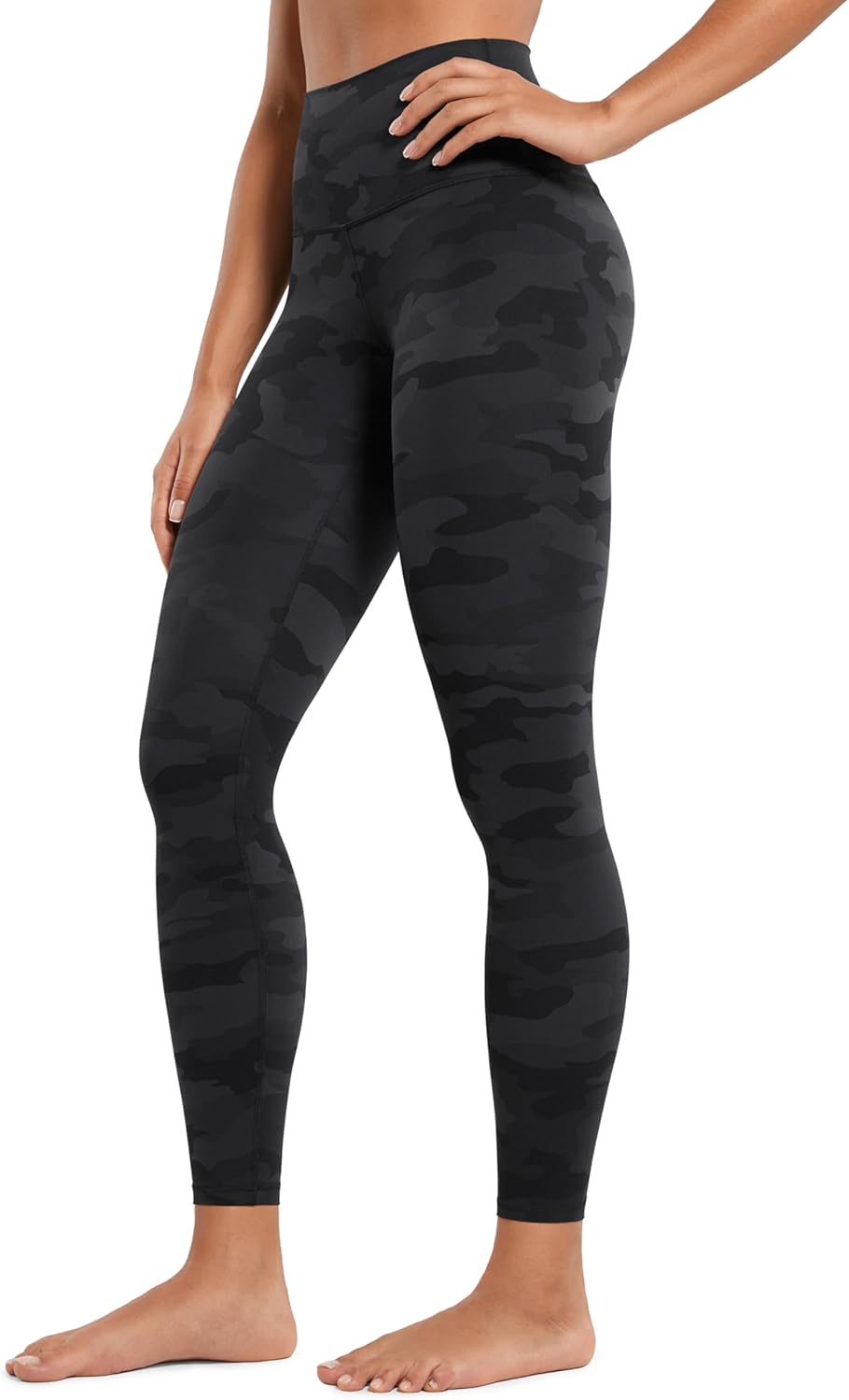 Women's Butterluxe High Waisted Yoga Leggings 25" - Ultra Soft Workout Pants Dark Grey Camouflage 2