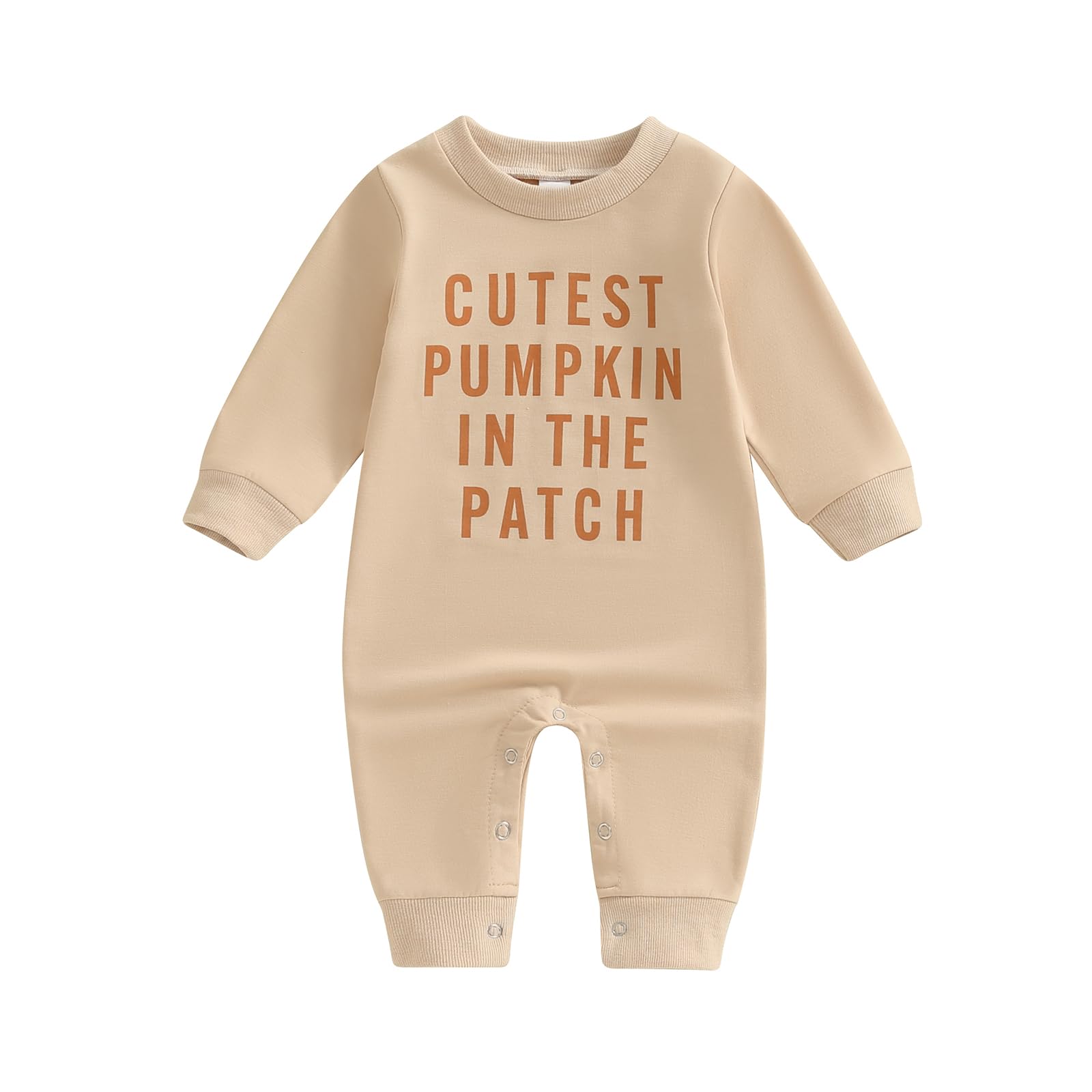 Baby Halloween Pumpkin Patch Romper - Long Sleeve Fall Winter Jumpsuit