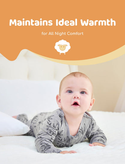 PATPAT Baby Footie Pajamas - Premium Tencel Lyocell & Wool Romper with 2-Way Zipper