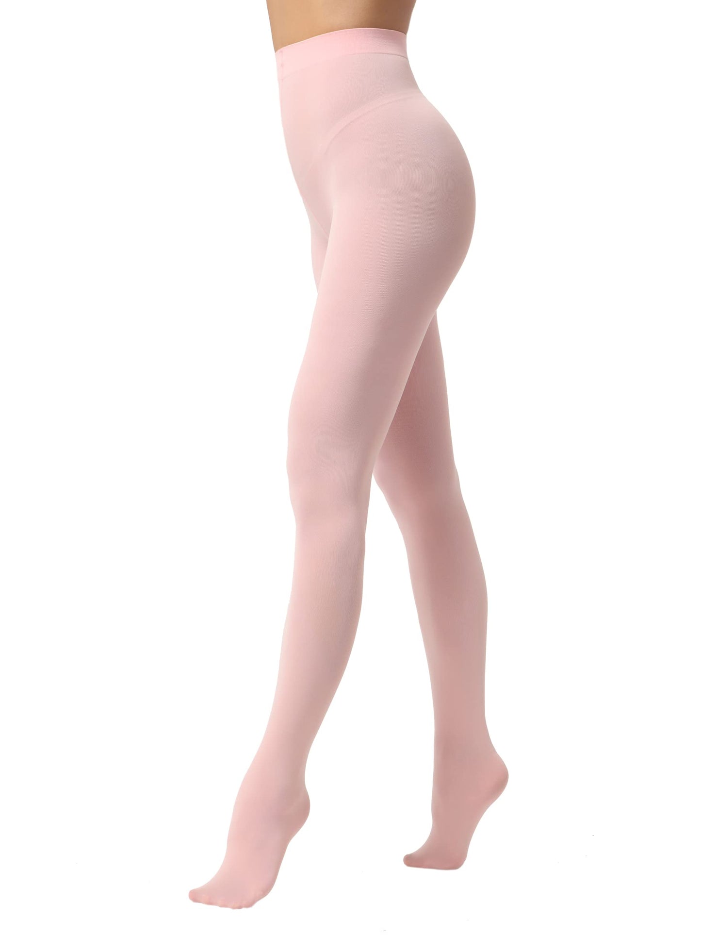 Women's 80 Den Opaque Tights - Soft Microfiber Pantyhose with 3D Stretch Technology Pink
