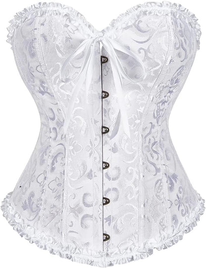 Corset Top for Women - Lace Bustier Shapewear with Push Up Support