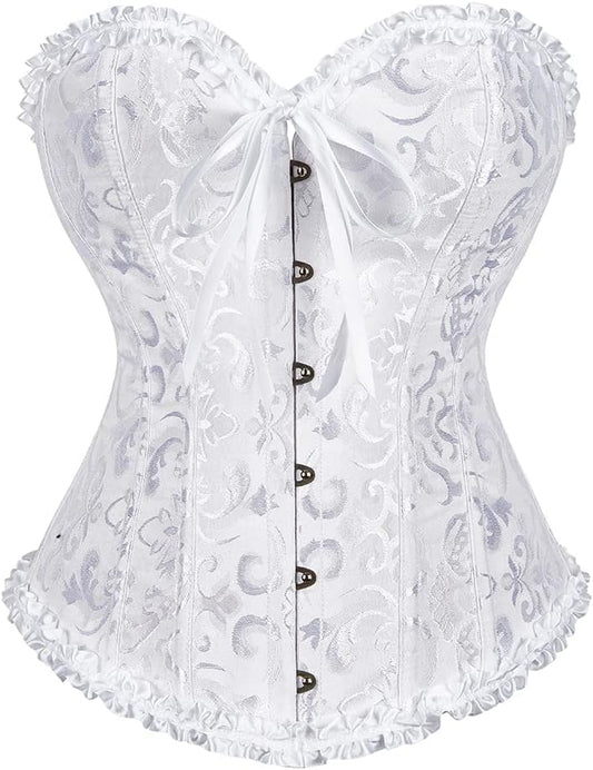 Corset Top for Women - Lace Bustier Shapewear with Push Up Support