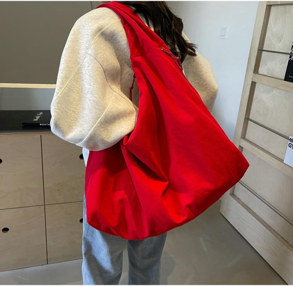 Women Slouchy Hobo Bag - Large Nylon Shoulder Crossbody Tote Handbag