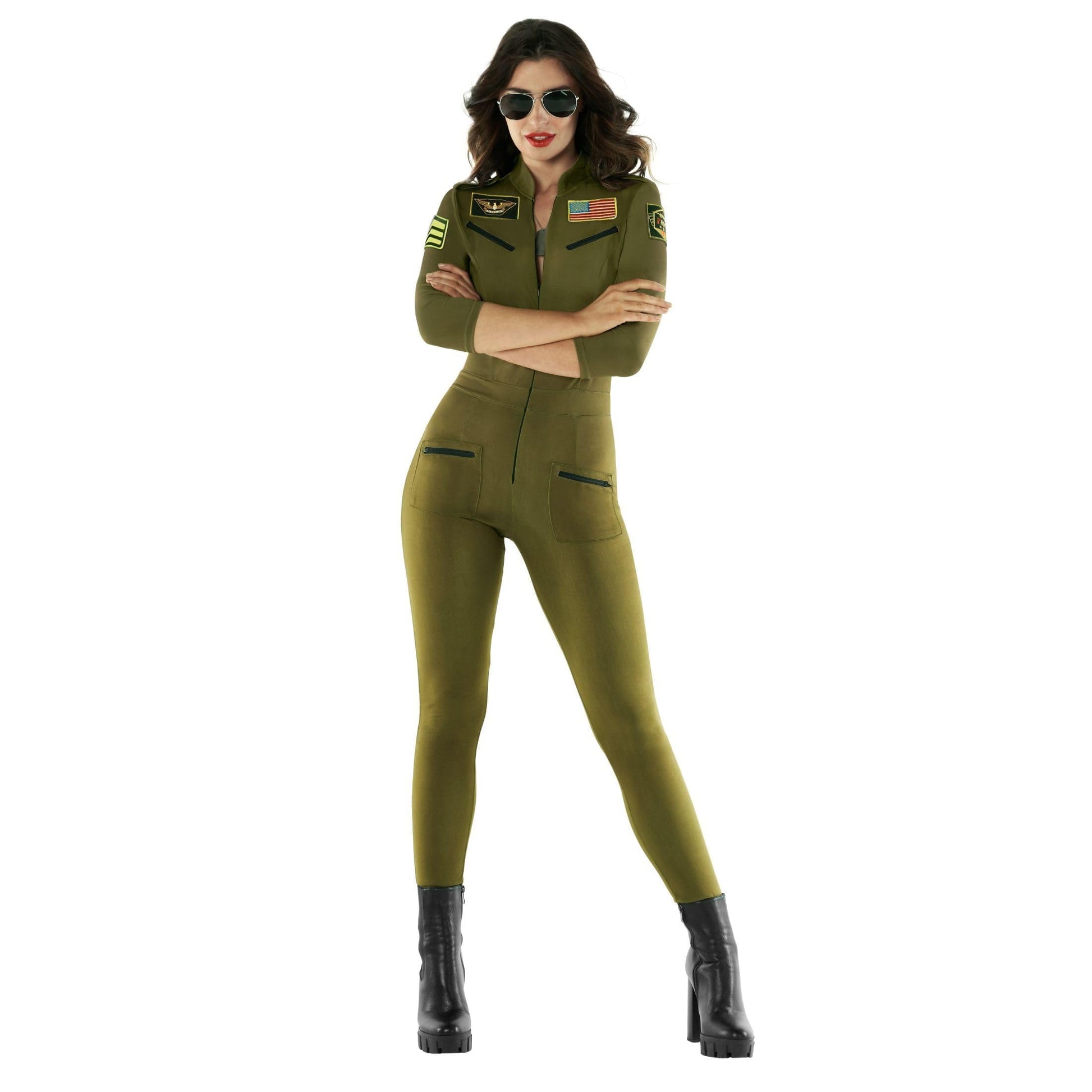 Pilot Costume for Women - Military Flight Suit Halloween Outfit