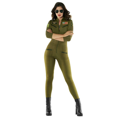 Pilot Costume for Women - Military Flight Suit Halloween Outfit