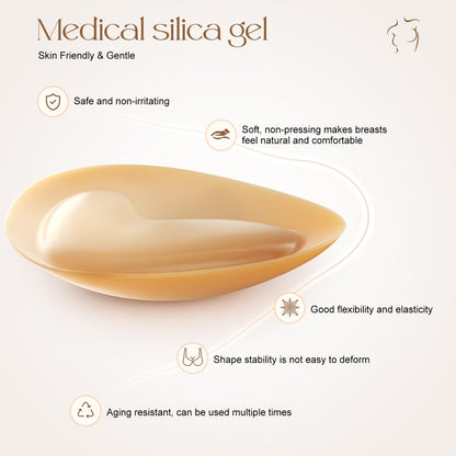 Reusable Silicone Bra Inserts - Double Sided Adhesive Push Up Pads for Bikini & Sports Bra