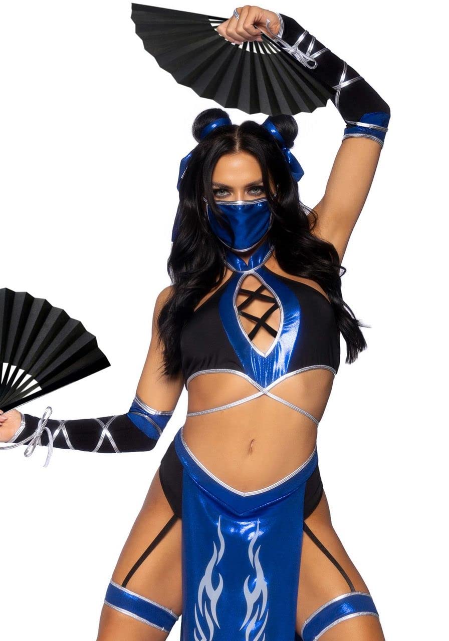 Combat Ninja Costume for Women - 5 Piece Warrior Halloween Outfit