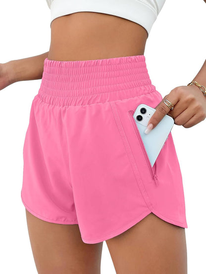 High Waisted Athletic Shorts Women Running Workout Shorts with Pockets Gym Sporty