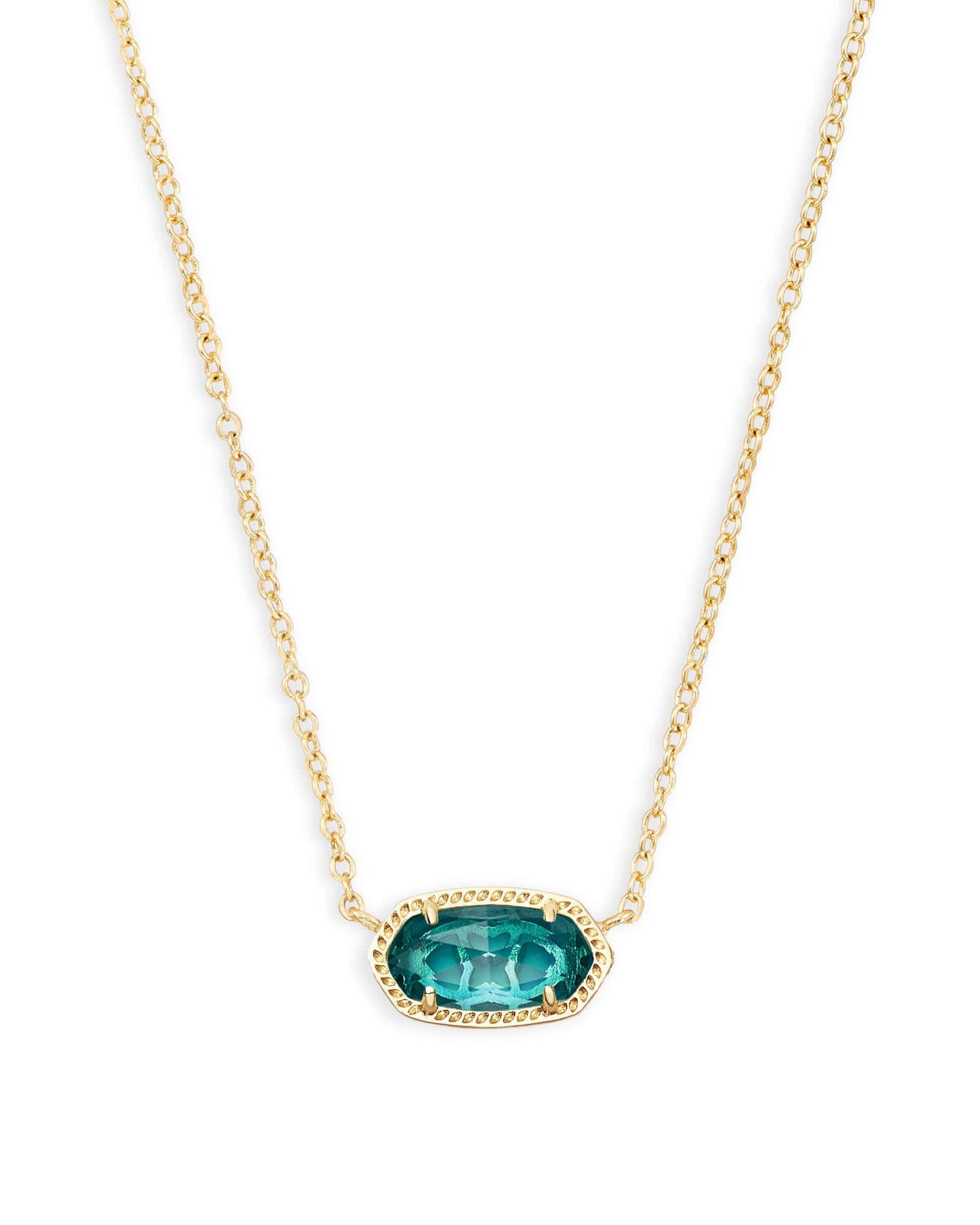 Kendra Scott Elisa Pendant Necklace - 14k Gold Plated Delicate Fashion Jewelry for Women GOLD - LONDON BLUE CLEAR GLASS
