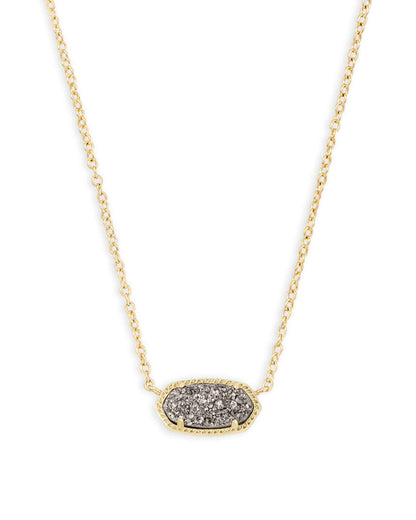 Kendra Scott Elisa Pendant Necklace - 14k Gold Plated Delicate Fashion Jewelry for Women GOLD - PLATINUM DRUSY