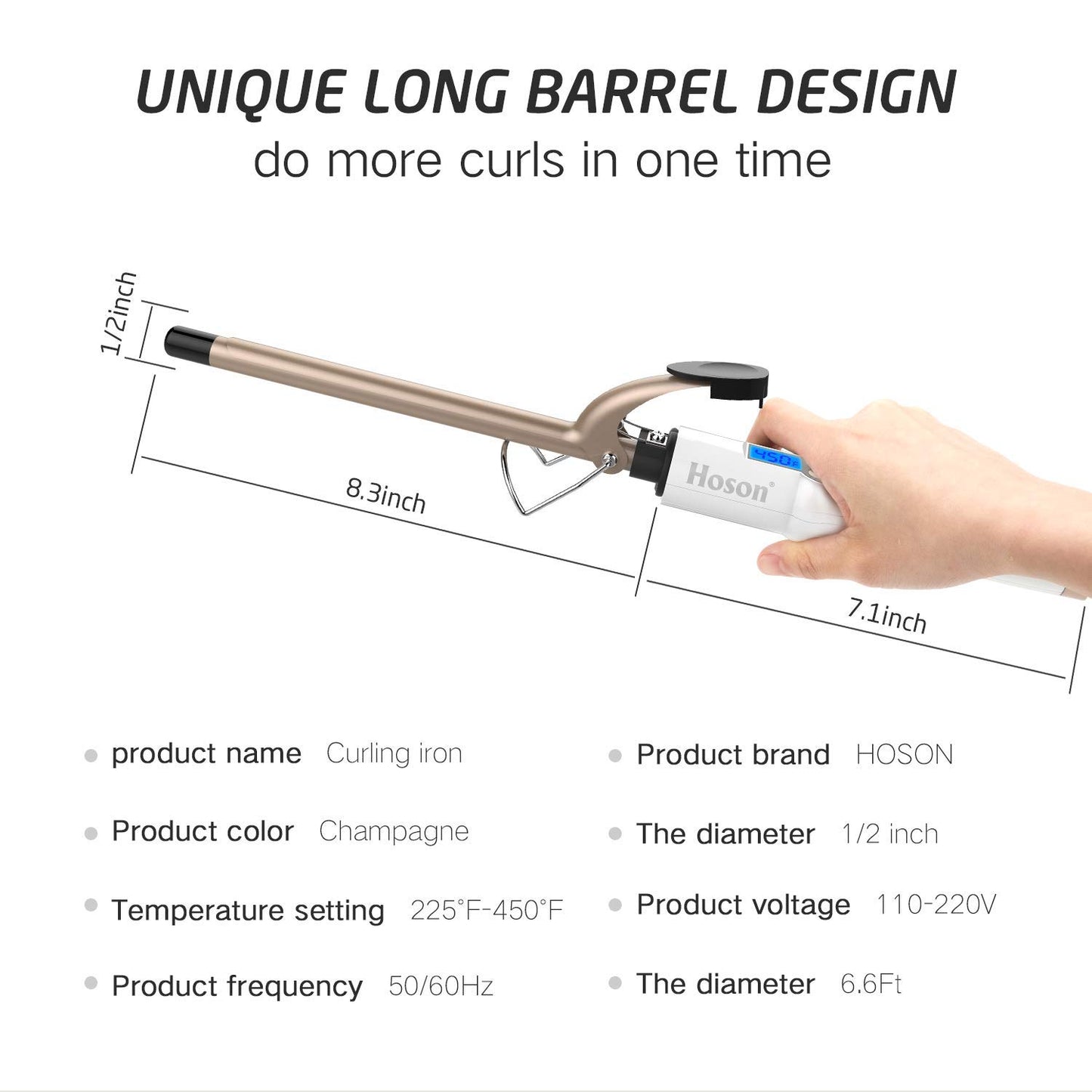 Professional Ceramic Tourmaline Curling Iron 3/4 Inch - Hair Curler with Heat Protection