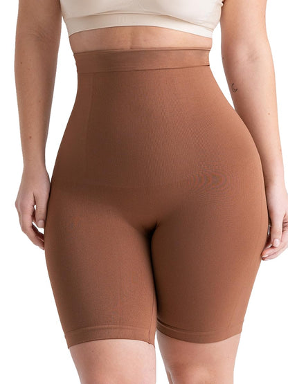 High Waisted Shapewear Women Tummy Control Shorts Body Shaper Underwear Latte