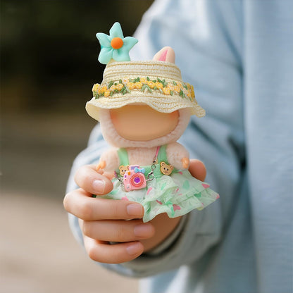 4 Piece Doll Clothes Set for 15cm-17cm Dolls - Outfit with Overalls Hat & Bag