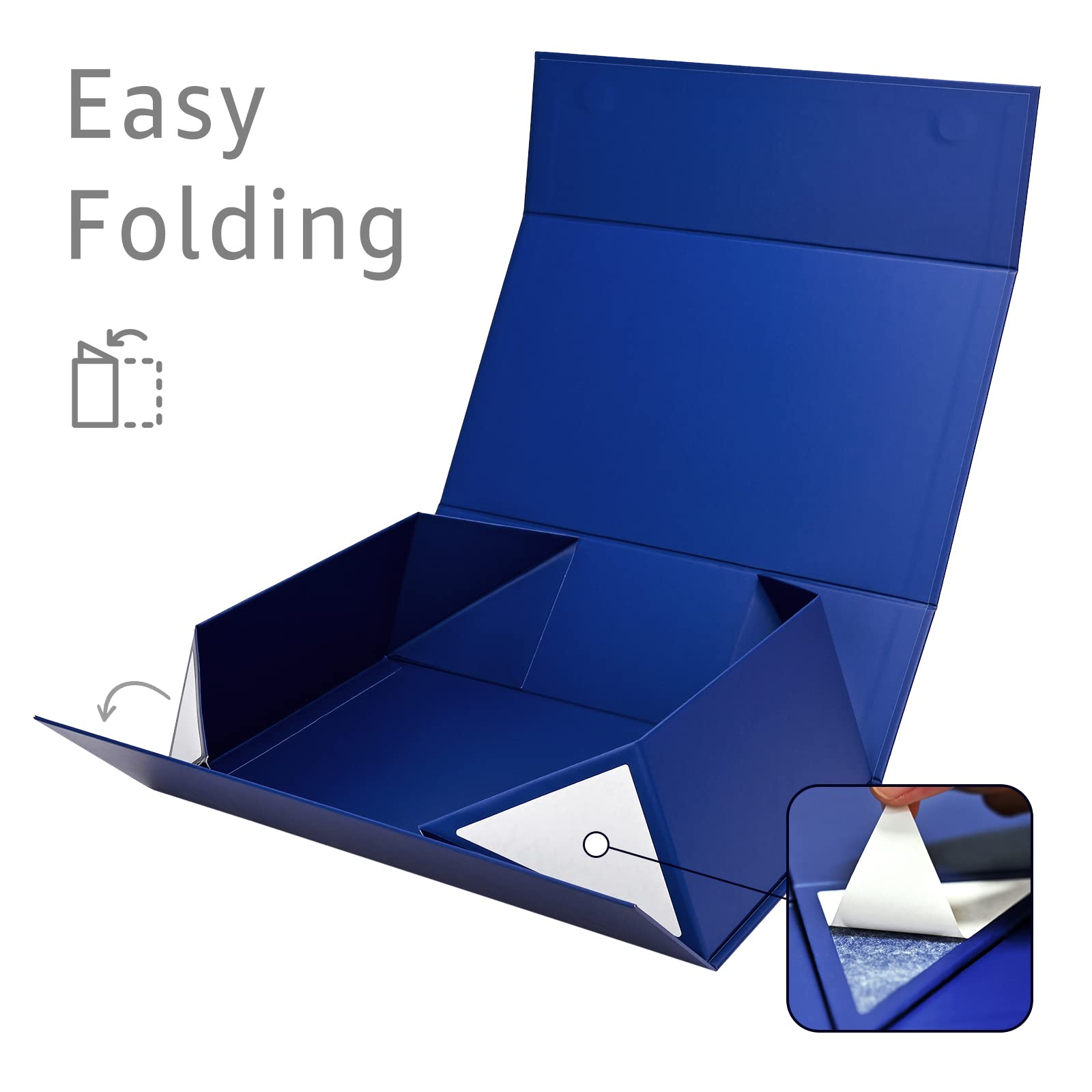 Gift Boxes with Lids 2 Pack - Magnetic Closure with Ribbon, Card, Filler & Sticker