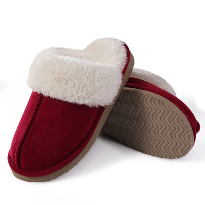 Fuzzy Memory Foam Slippers for Women - Fluffy Winter House Shoes Indoor Outdoor