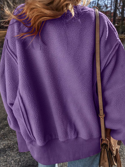 Round Neck Dropped Shoulder Sweatshirt