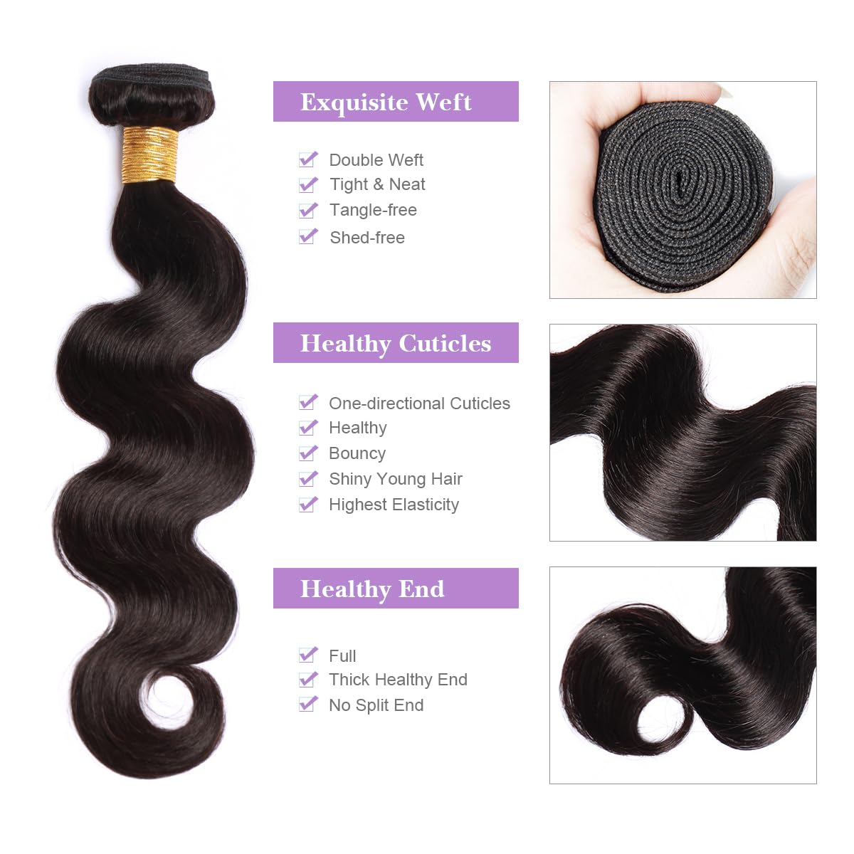 Brazilian Virgin Hair Bundles Deep Wave Human Hair Extensions