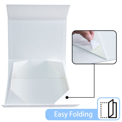 Gift Boxes with Lids 2 Pack - Magnetic Closure with Ribbon, Card, Filler & Sticker