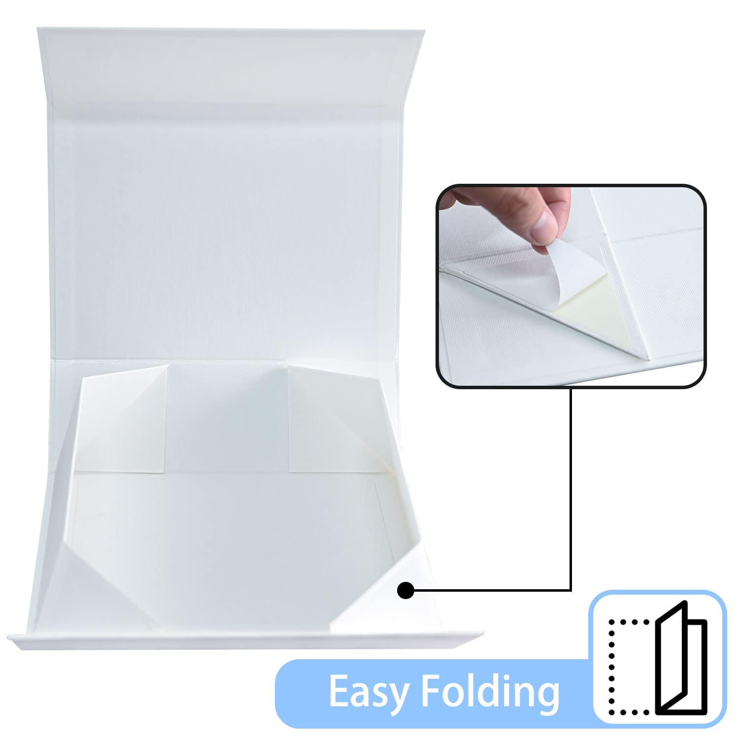 Gift Boxes with Lids 2 Pack - Magnetic Closure with Ribbon, Card, Filler & Sticker