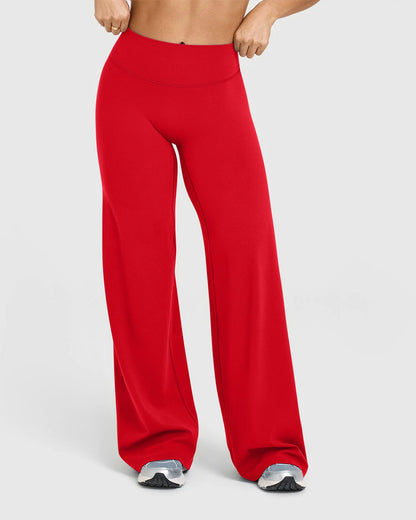 Women's High Waist Yoga Pants - Soft Stretch Straight Leg Bottoms