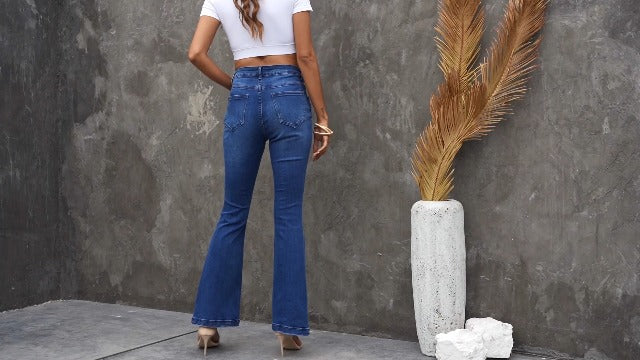 American Flag Pants - Astylish Womens Plaid Patch Ripped Boyfriend Distressed Stretch Skinny Denim Jeans with Hole