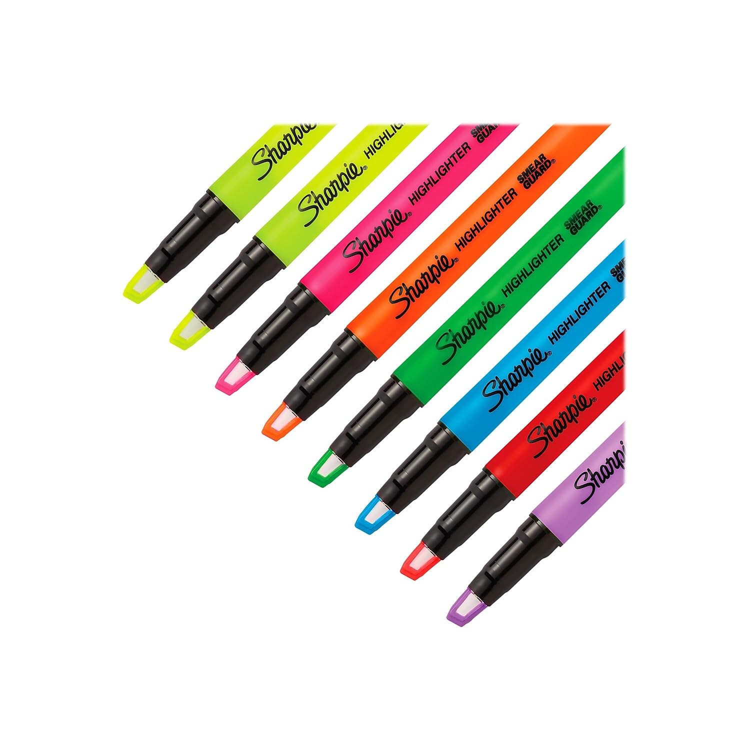 Sharpie Clear View Highlighters 8 Pack - Chisel Tip Assorted Fluorescent Colors School Office