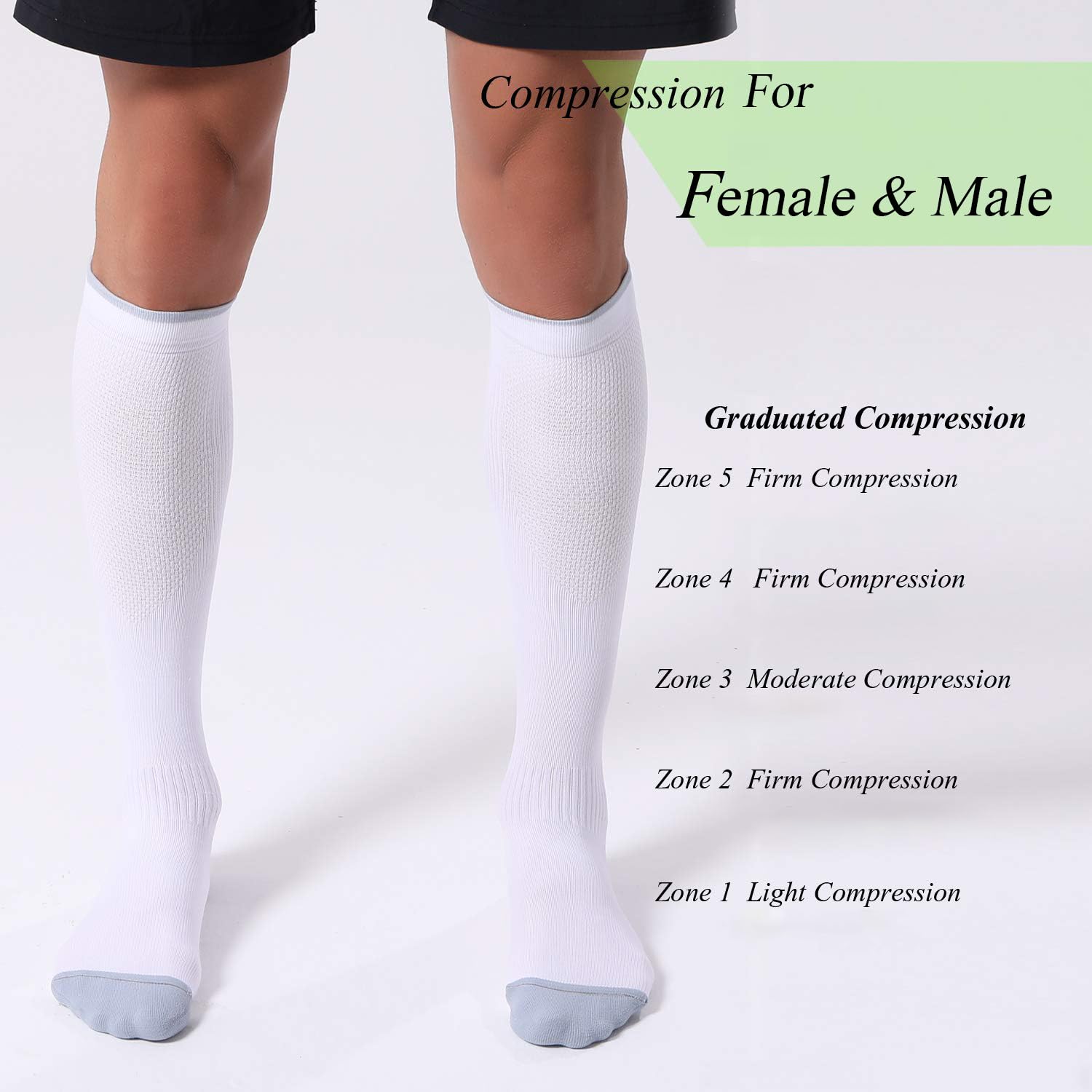 Compression Socks 20-30mmHg 3 Pairs Women Men Circulation Support
