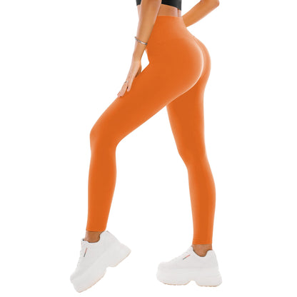 High Waisted Leggings for Women - Buttery Soft Yoga Pants with Tummy Control Full Length Orange