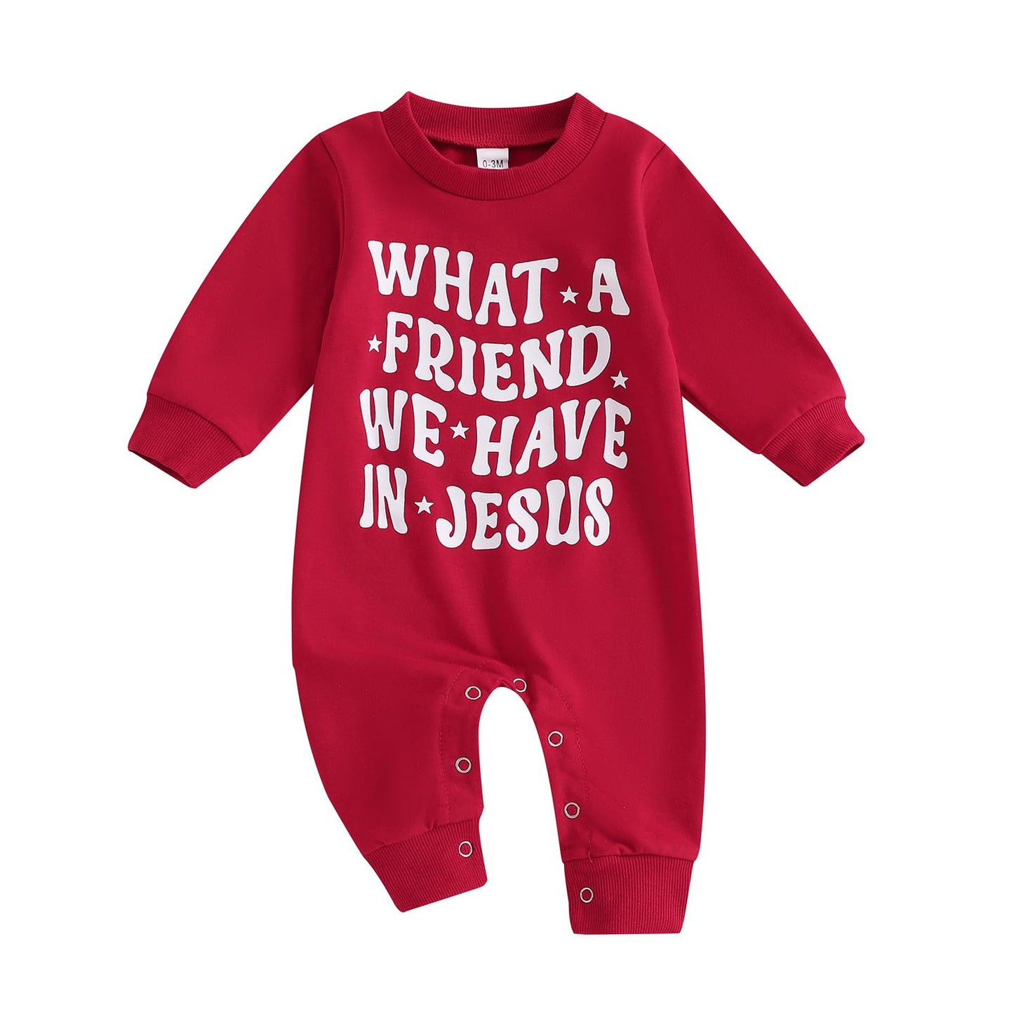 Baby Halloween Pumpkin Patch Romper - Long Sleeve Fall Winter Jumpsuit What a Friend We Have in Jesus-red Christmas