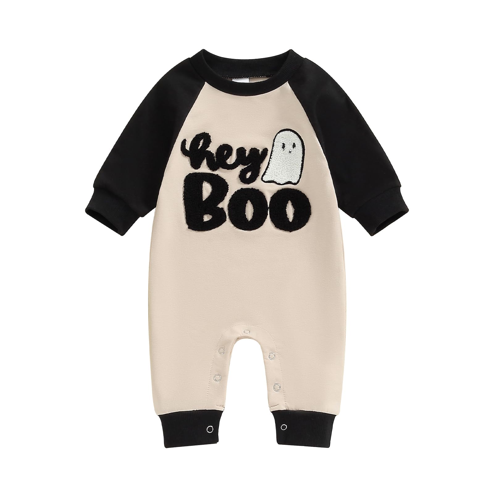 Baby Halloween Pumpkin Patch Romper - Long Sleeve Fall Winter Jumpsuit