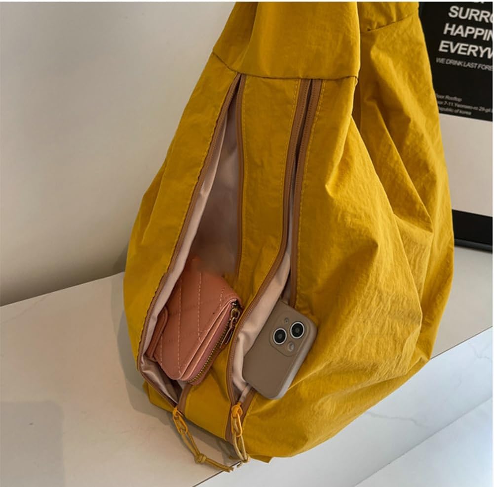 Women Slouchy Hobo Bag - Large Nylon Shoulder Crossbody Tote Handbag