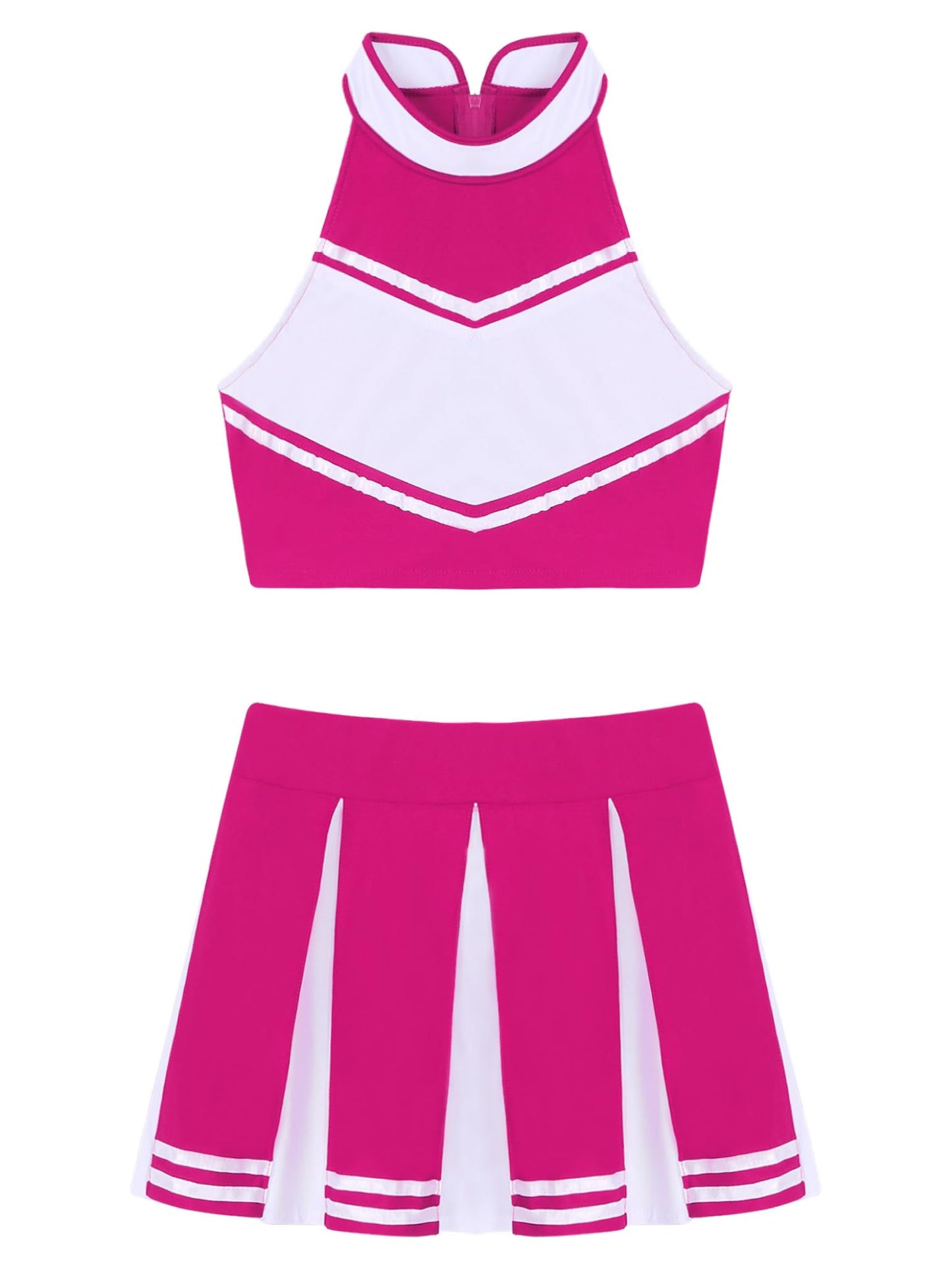 Cheerleader Costume - Women's Crop Top with Pleated Mini Skirt Uniform