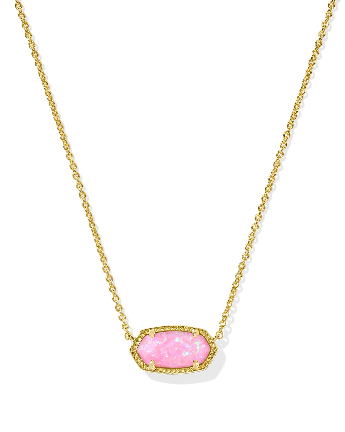 Kendra Scott Elisa Pendant Necklace - 14k Gold Plated Delicate Fashion Jewelry for Women GOLD - CARNATION KYOCERA OPAL