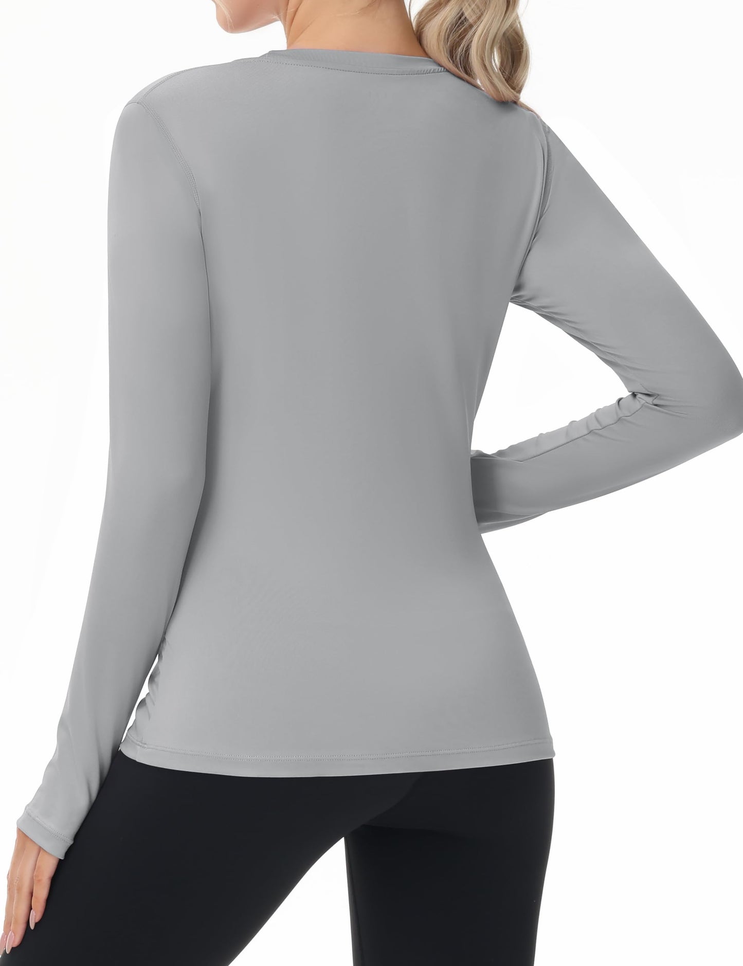 Women's UPF 50+ Sun Protection Long Sleeve Shirt - Athletic Rash Guard with Thumb Holes