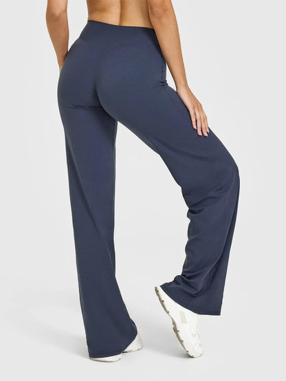 Women's High Waist Yoga Pants - Soft Stretch Straight Leg Bottoms
