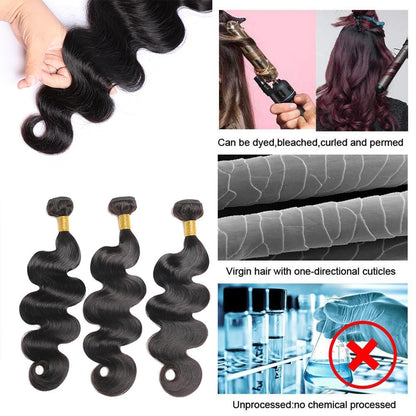 Brazilian Virgin Hair Bundles Deep Wave Human Hair Extensions